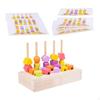 Wooden Beads Sequencing Toy Set Montessori Toys Portable Building Matching Shape Stacker