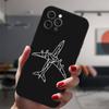 Для Iphone 13 11 12 14 Pro Max Mini Xs Xr 14plus Черный чехол Самолеты Карта мира Путешествия Любовь Сердце Пара Силиконовый защитный чехол