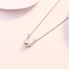 Antler Charm Pendant Necklace - Elegant Silver Tone Women's Fashion Jewelry