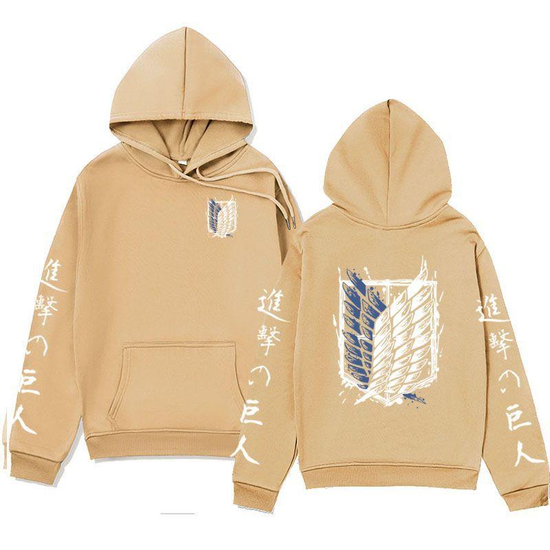 Anime Attack On Titan Hoodie Unisex Oversized Streetwear Sweatshirt Fall Winter Fleece Lined Casual Pullover