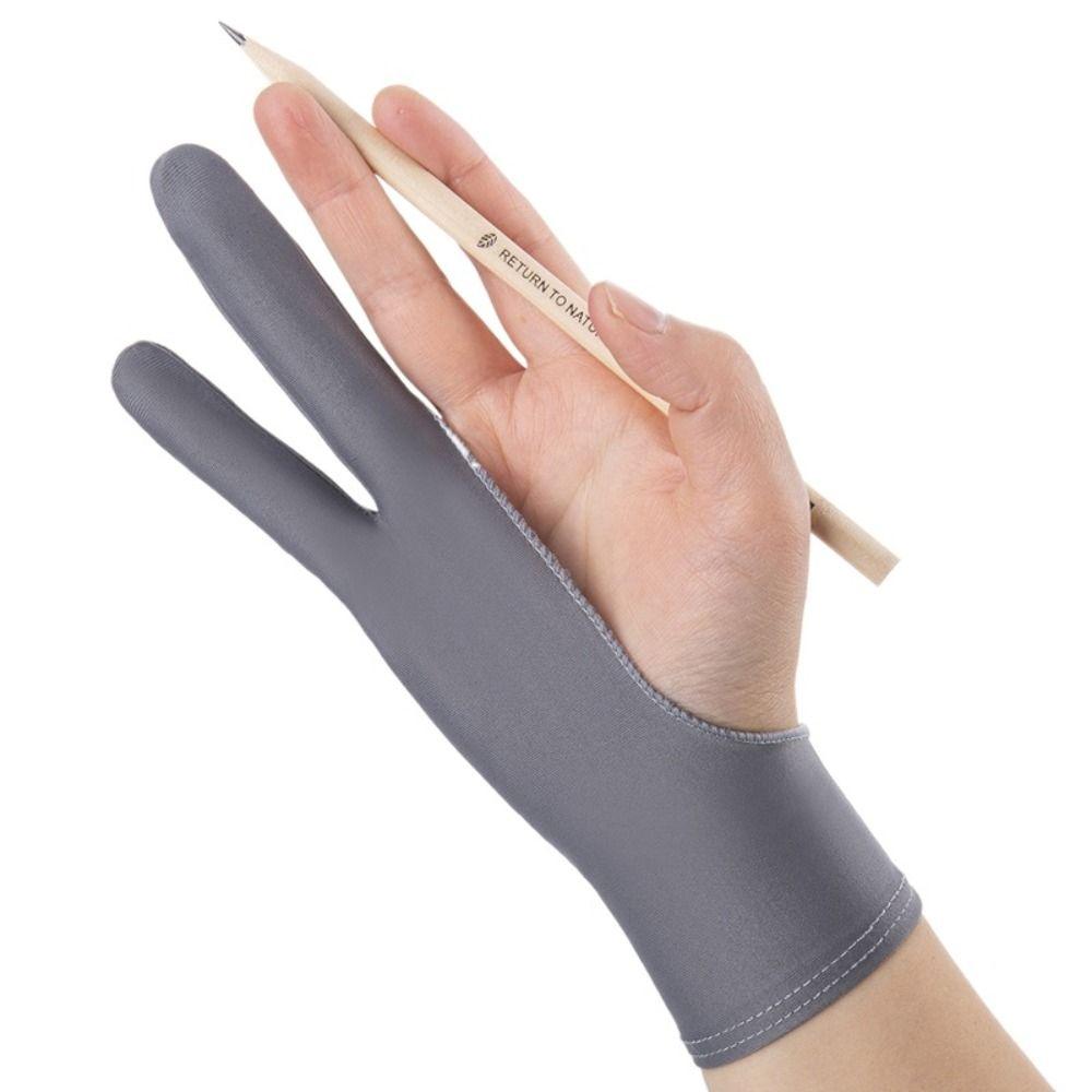 Anti-Scratch Black Blue Grey Pink Two Finger Glove Tablet Drawing Glove Art Supplies Painting Glove