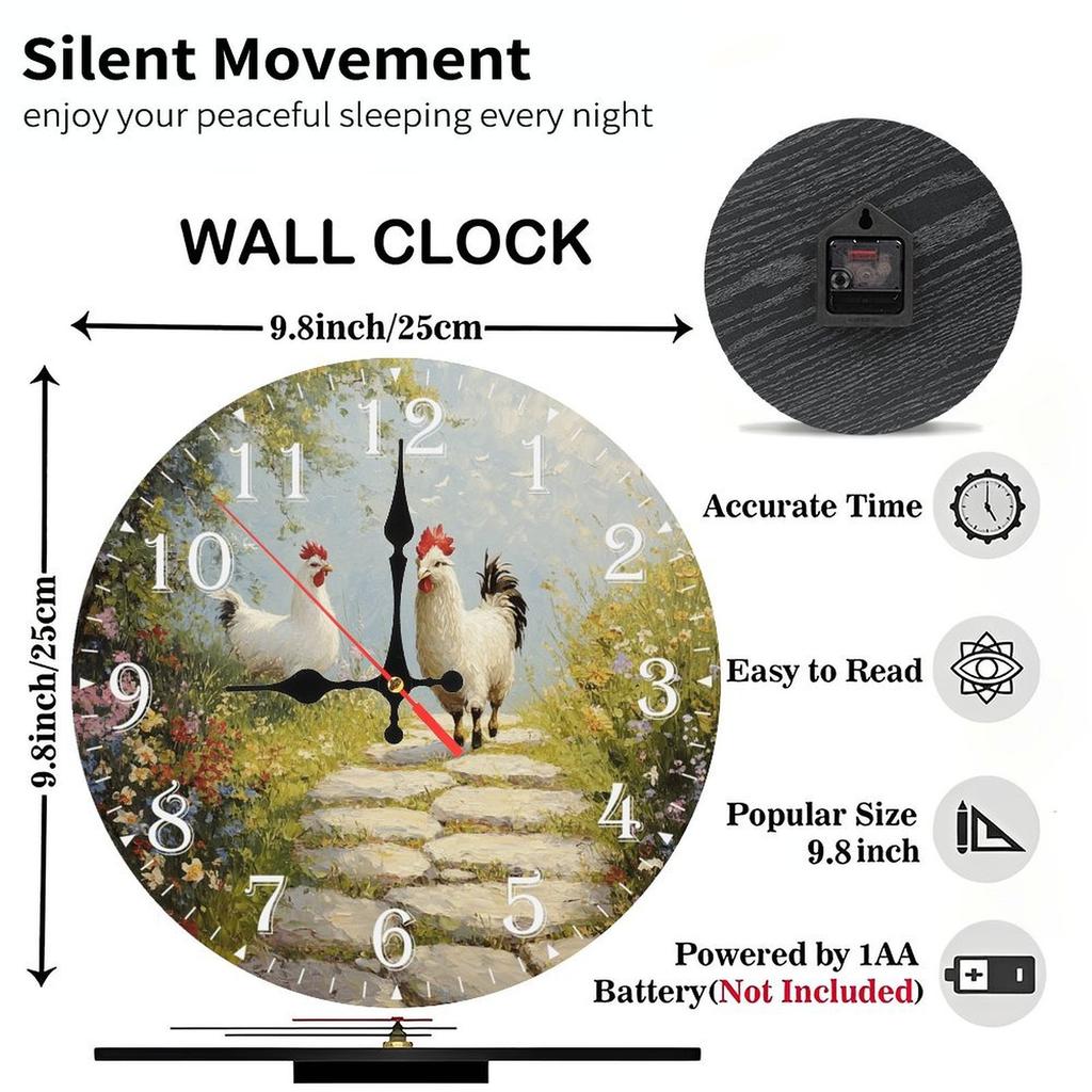 25x25cm Wooden Wall Clock that Doubles as a Picture Frame