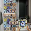 16pcs Retro Moroccan Tiles Wall Sticker Kitchen Backsplash Cupboard Bathroom Decoration Waterproof Self-adhesive Art Wall Decals