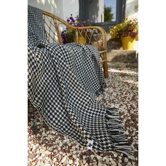 Plaid - Gaspard - 130 x 160 cm - Noir - Synthétique - Contemporain