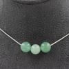 Stones and Minerals. Necklace with 3 Aventurine Beads 8 Mm. Stainless Steel Chain Necklace Women Men. Customizable Size.