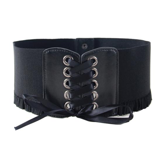 Корсетный пояс для женщин, завязывающийся на шнуровке, широкий эластичный пояс Waspie для платьев, аксессуар для костюма пирата на Хэллоуин