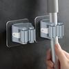 Mop Storage Storage Rack Bathroom Suction Hanging Pipe Traceless Mop Clip Broom Hanger Wall-Mounted Waterproof Mop Rack