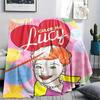 1PC I Love Lucy Patterned Flannel Blanket Suitable For All Seasons for Home Decor Warmth and Comfort Gifts Holiday Present