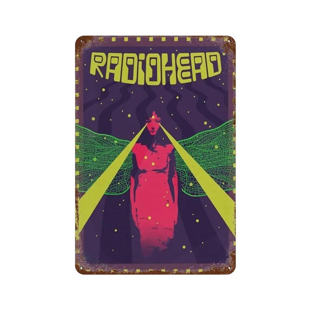 Рок-группа Radiohead Music Art Poster Ретро Металлическая жестяная вывеска Винтажная табличка для дома, комнаты, бара, клуба, мужской пещеры, кафе, декор настенные тарелки