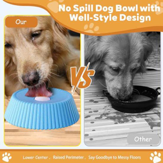 Собачья миска для лизания, миска-медленное кормление, игрушка для лизания, нескользящая силиконовая непроливающаяся миска для кормления с перекатывающимся шариком, миска для лизания жидкого лакомства для крупных, средних и маленьких собак