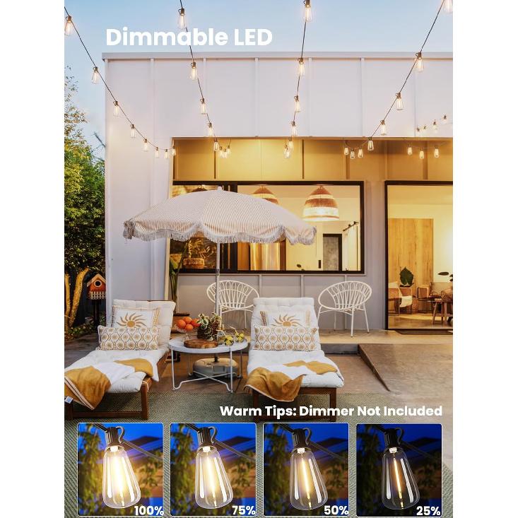 Svater Outdoor String Lights 100 FT, Outside LED Patio Light Waterproof