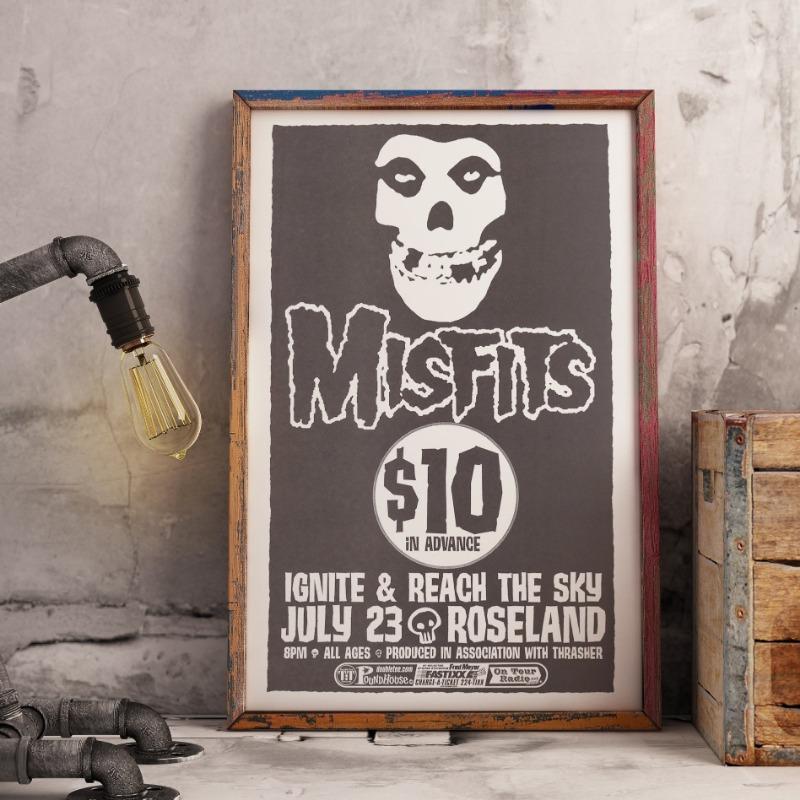 Vintage Hardcore Horror Punk The Misfits Live Photo Music Concert Art Poster Canvas Painting Wall Prints Picture Room Home Decor