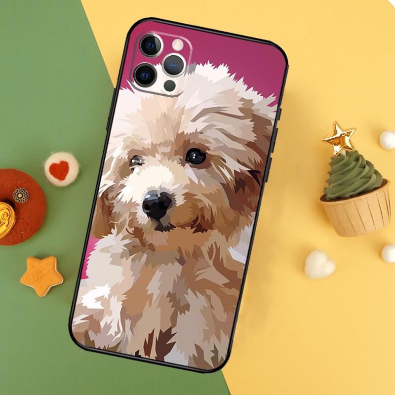 Милый Мультяшный Пудель Чехол для Телефона Для iPhone 17 16 14 13 12 11 15 Pro Max 12 13 Mini 16E 17 Air Ударопрочный Чехол