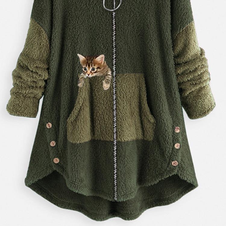 Spring & Autumn European/American Fashion Women's Loose Plush Hoodie