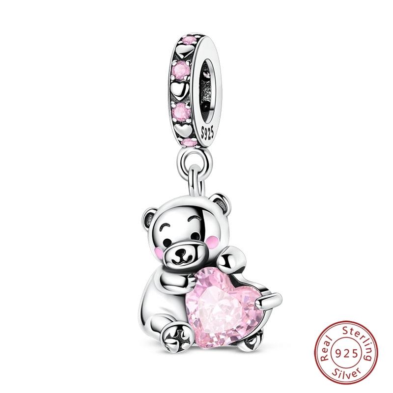 S925 Silver Pumpkin Cat Playing Card Graduation Bear Ring Seahorse 3mm Charms Beads Design DIY Fine Jewelry
