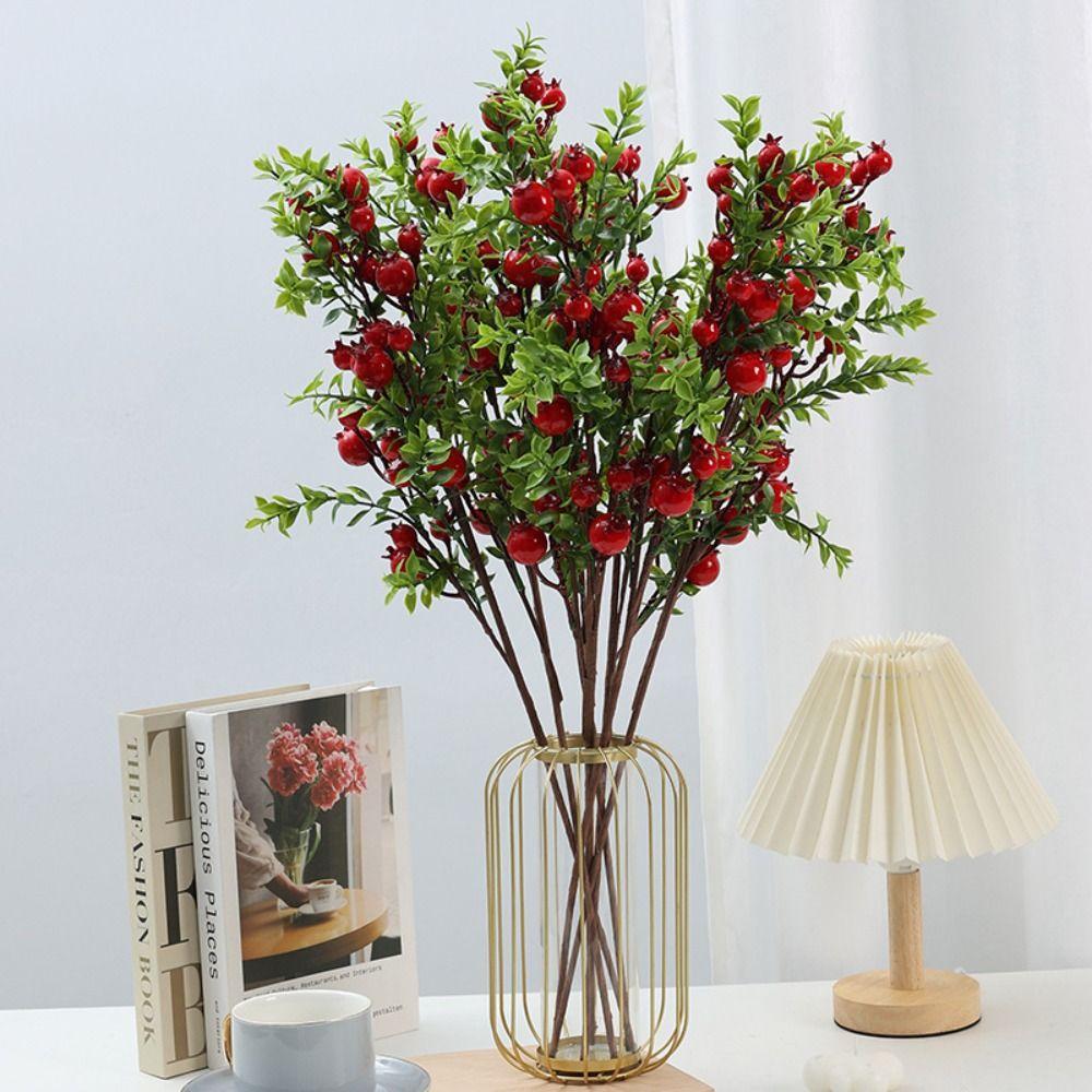 24 Fruit Artificial Pomegranate Branches Realistic Foam Fruits Branches Home Living Room Decor