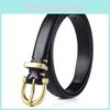 Solid Color Gold Buckle Decoration Women Casual Slim Waist Belt For Casual And Work Outfits