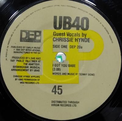 7-дюймовая пластинка UB40 - I Got You Babe DEP20 DEP Internation 1985 Ирландия Танцевальная и электронная музыка Б/у