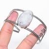 Natural Moonstone Gemstone 925 Sterling Silver Cuff Bangle Adjustable o1K40