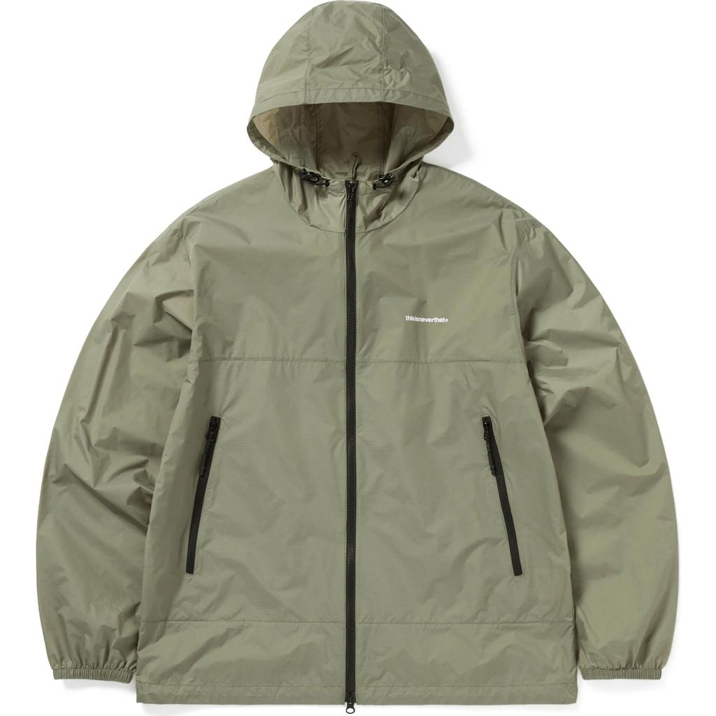 Thisisneverthat SS25 Hooded Zipper Double Pocket Drawstring Logo Print Comfortable Loose Jacket Unisex jackets Sage TN250WOWLS02SGE