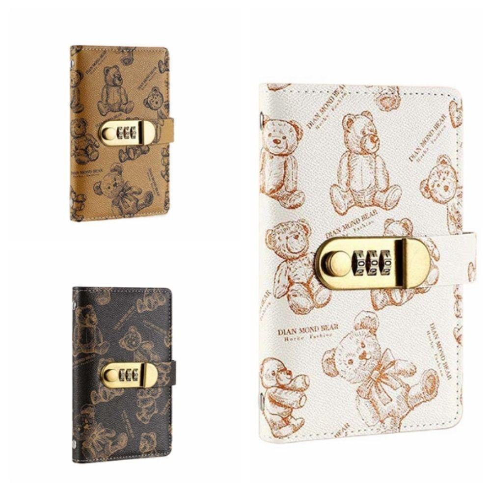 Anti-splash Water Code Notebook for Money A6 Leather Password Savings Book Student