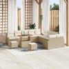 VidaXL 13-piece Garden Sofa Set Beige Poly Rattan, Outdoor Sofa Set, Modular and Rectangular, 3362716