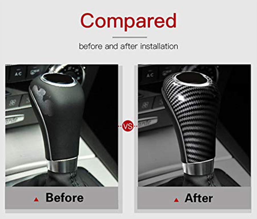 Carbon Fiber Gear Shift Knob Cover Trim Fit For Mercedes-Benz W204 C E G GLS Class