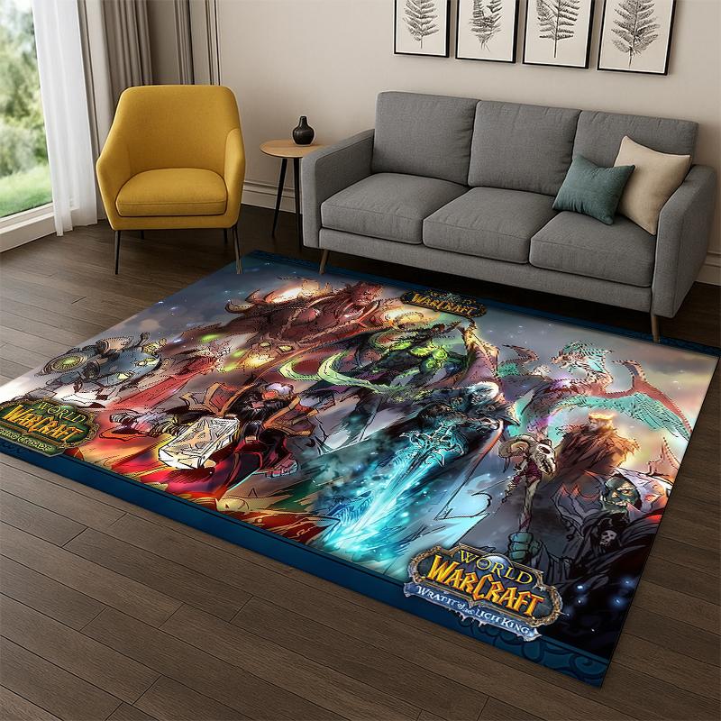 Demon Hunter Arthas World of Warcraft WOW Game Carpet Rug for Bedroom Living Room Sofa Doormat Home Decor,Area Rug Non-slip