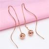 Изысканные серьги-подвески из русского 585 фиолетового золота с позолотой Rose Gold, с бахромой, полые, для женщин, подчеркивающие темперамент, цветные золотые