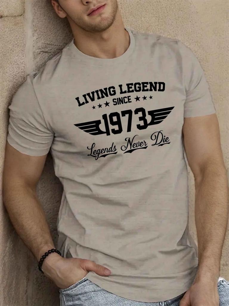 American Summer Men's 1973 3D Printed T-shirt Urban Fashion Street Style Round Neck Comfortable Casual Soft Short Sleeve Tops