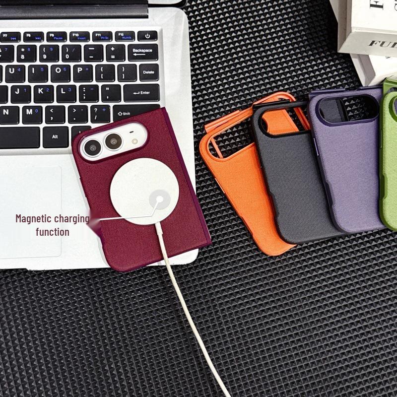 iPhone Duo Magnetic Tech Fabric Phone Case with Foldable Screen & Advanced Drop Protection