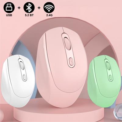 Bluetooth-совместимая беспроводная мышь 2,4G, оптическая мышь с USB RGB, 1600 точек на дюйм, мышь для компьютера, ноутбука, Mute Mause