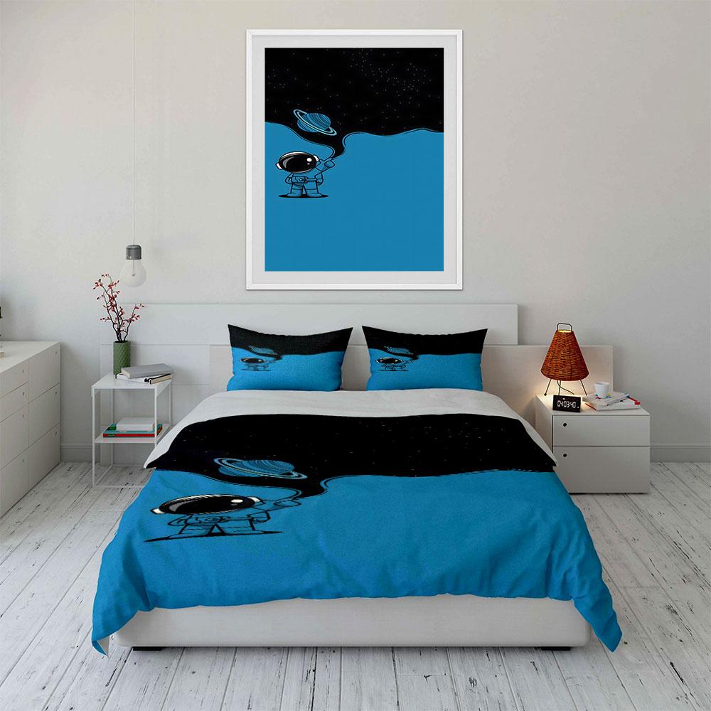 Astronaut, planet, and stars. Bedding sets Duvet cover sets Duvet covers Pillowcases(1 * Duvet Cover 2 * Pillowcases without duvet insert)
