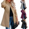 Women Coat Solid Color Thick Long Sleeves Soft Midi Length Keep Warm Slim Fit Stand Collar Spring Jacket Women Clothing