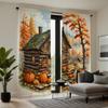 2 шт. HD Harvest Festival Small House Maple Leaf Pumpkin декоративная занавеска Желтая завязка цифровая печать занавеска украшение для дома