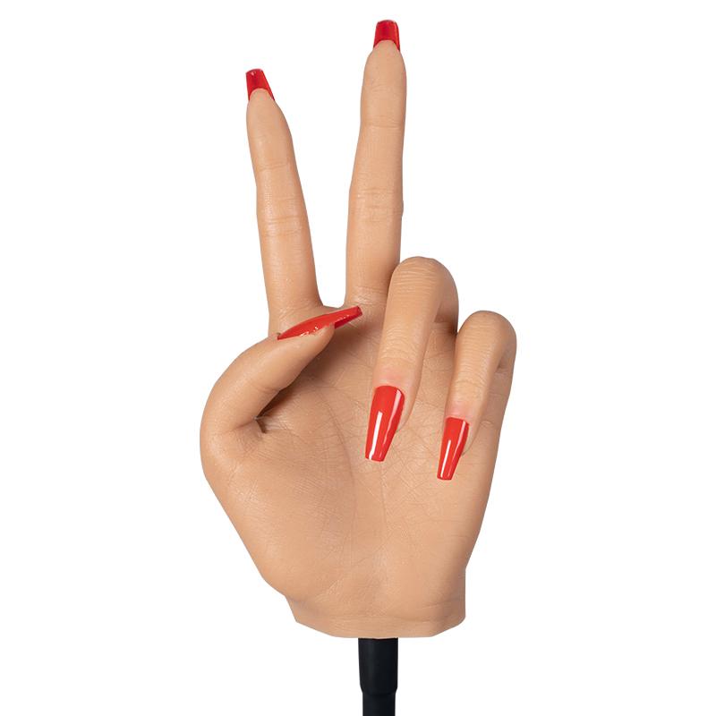 Silicone Practice Hand for Acrylic Nails Professional Manicure Nail Training Hand Model
