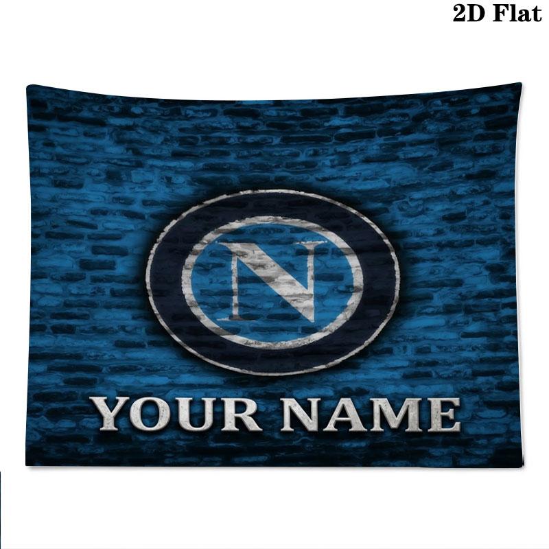 SSC Napoli Custom Name Wall Tapestry Aesthetic Wall Hanging Printed Fabric Blanket Decorative Tapestries for Bedroom Living Room Home Decor