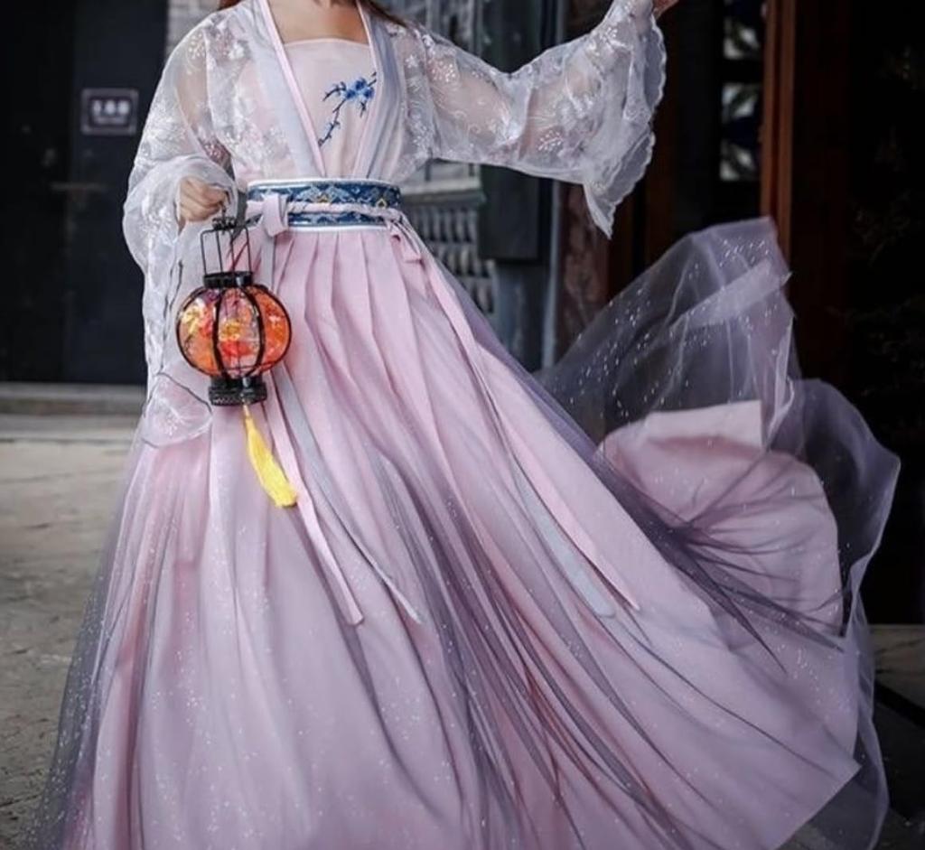 Ханфу Косплей Хакама Японское Кимоно Этнический Костюм Косплей Длинный [Леди Ленивый] (Розовый, S)