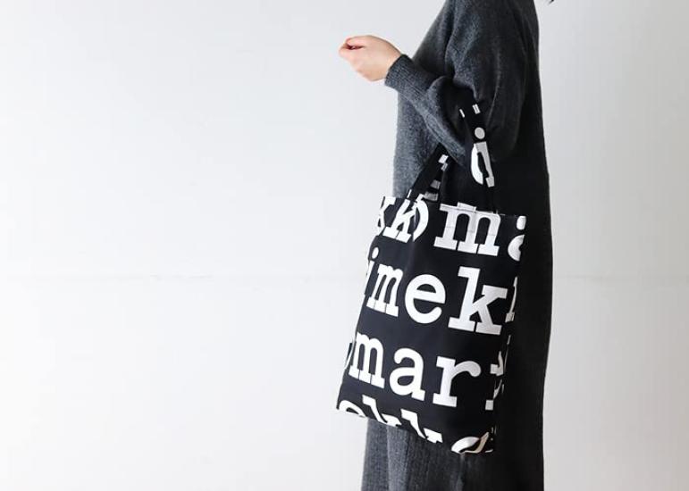 Сумка-тоут Marimekko Logo Notko, Черный x Кремовый (99)
