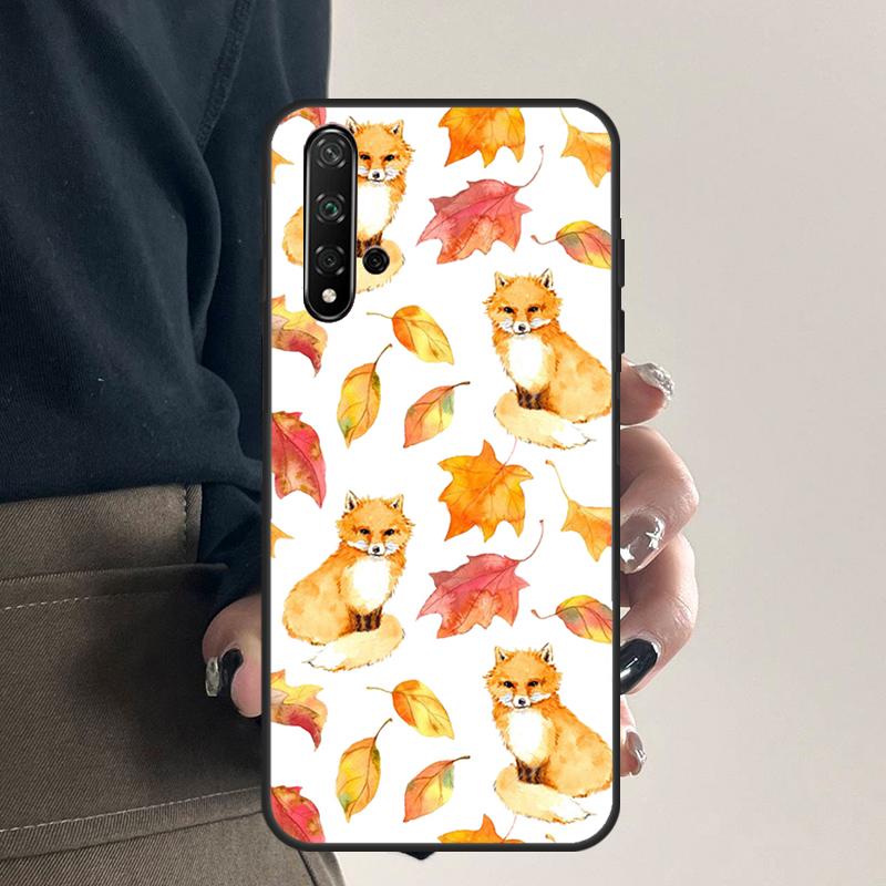 Autumn Leaves Fall Fox For Huawei Nova Y70 Y90 Y60 Y61 Y91 Y72 9 10 SE 12i 12s 11i 5T P60 Pro P20 P30 P40 Lite Case