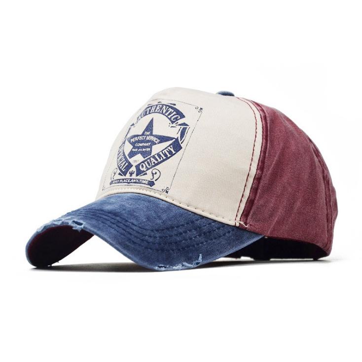Vintage Distressed Baseball Cap "Jewel Shine" Print Washed Cotton Dad Hat