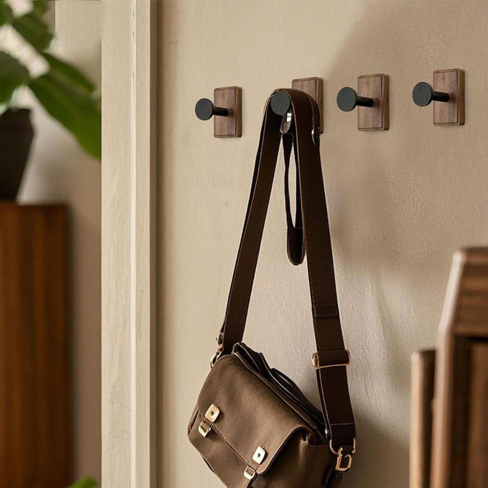 Solid Wood Suction Cup Hook Self-Adhesive Bathroom Hook Space Saving Wall Mount Hook  Door Hanging