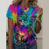Модные женские футболки Смешные топы с 3D-принтом Футболка с коротким рукавом Летняя Каваии Африка Графические футболки