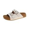 Summer Wear Fashion Muffin Platform Slippers Women's New Metal Buckle Retro Casual Beach Sandals
