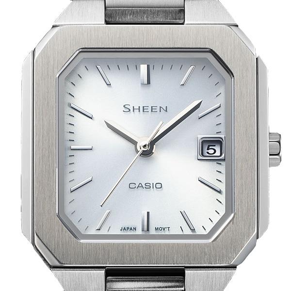 Casio Женские часы SHEEN SHS-4528J-7AJF [модель SHEEN Solar Sapphire] квадратные, серебристые, нержавеющая сталь