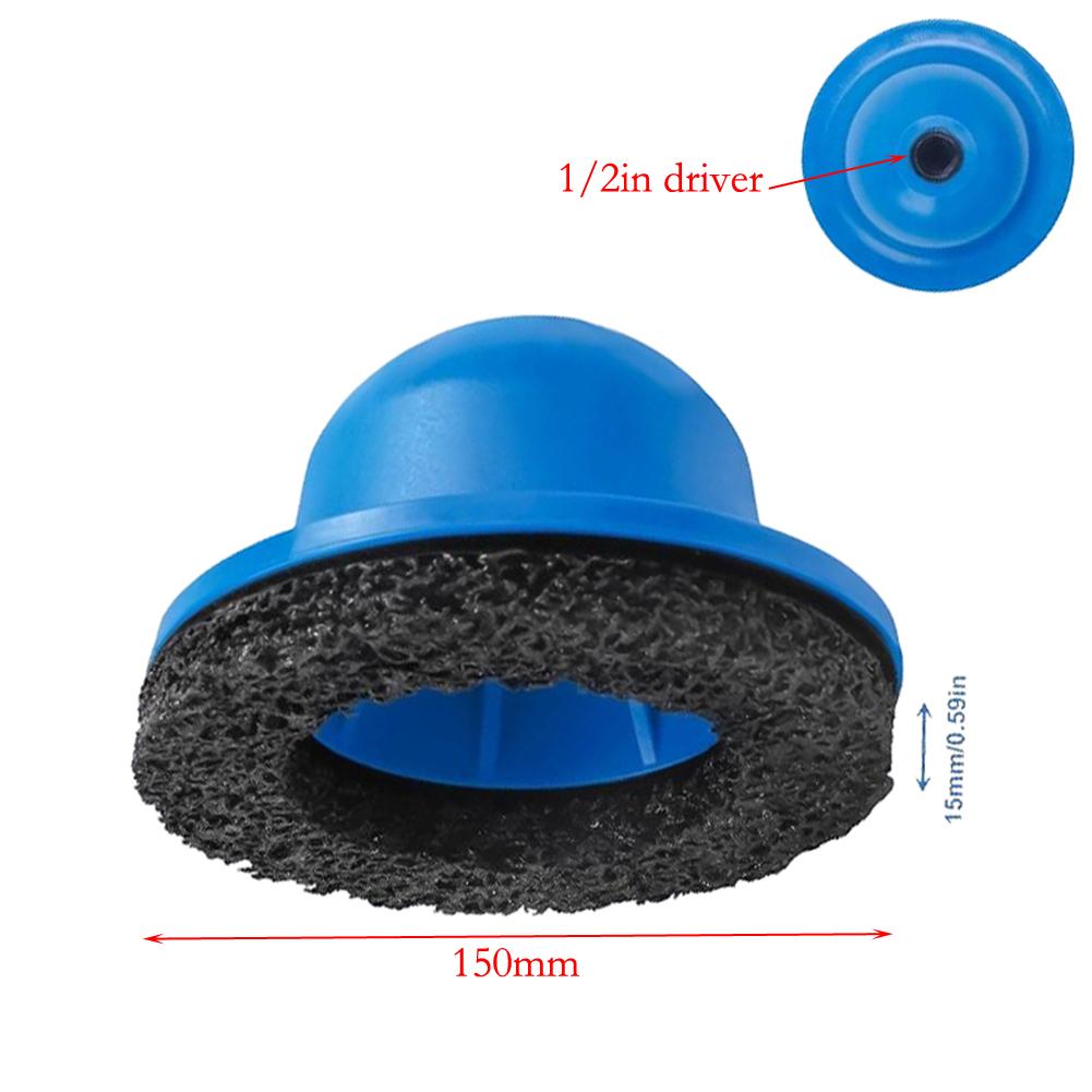 150mm Wheel Hub Grinder Cleaning Brush Tool With Grinding Cup For Car Rim Polishing And Rust Removal ABS Black Blue