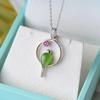 Hotan Jade S925 Silver Inlaid Jasper Magpie Pendant Necklace for Women