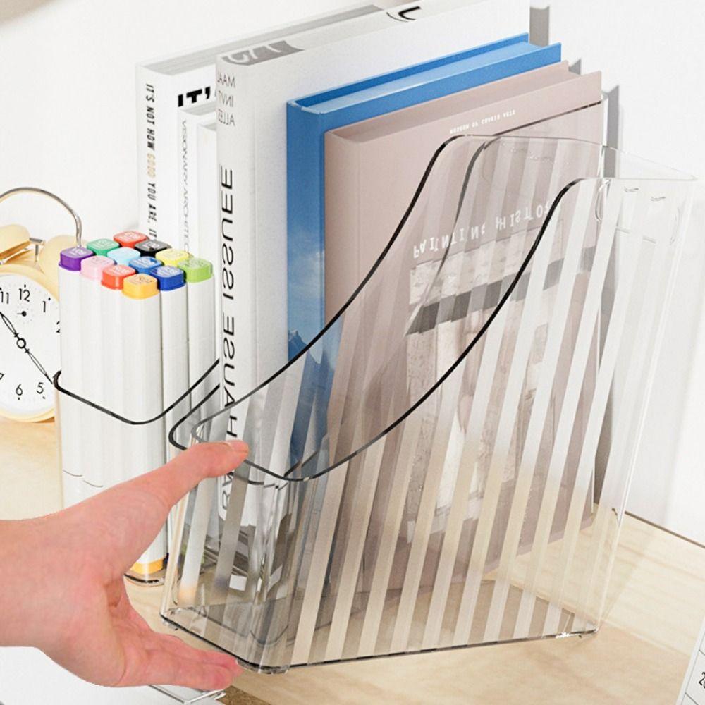 PET A4 Storage Filing Box Transparent Paper File Organizer Desktop Supplies