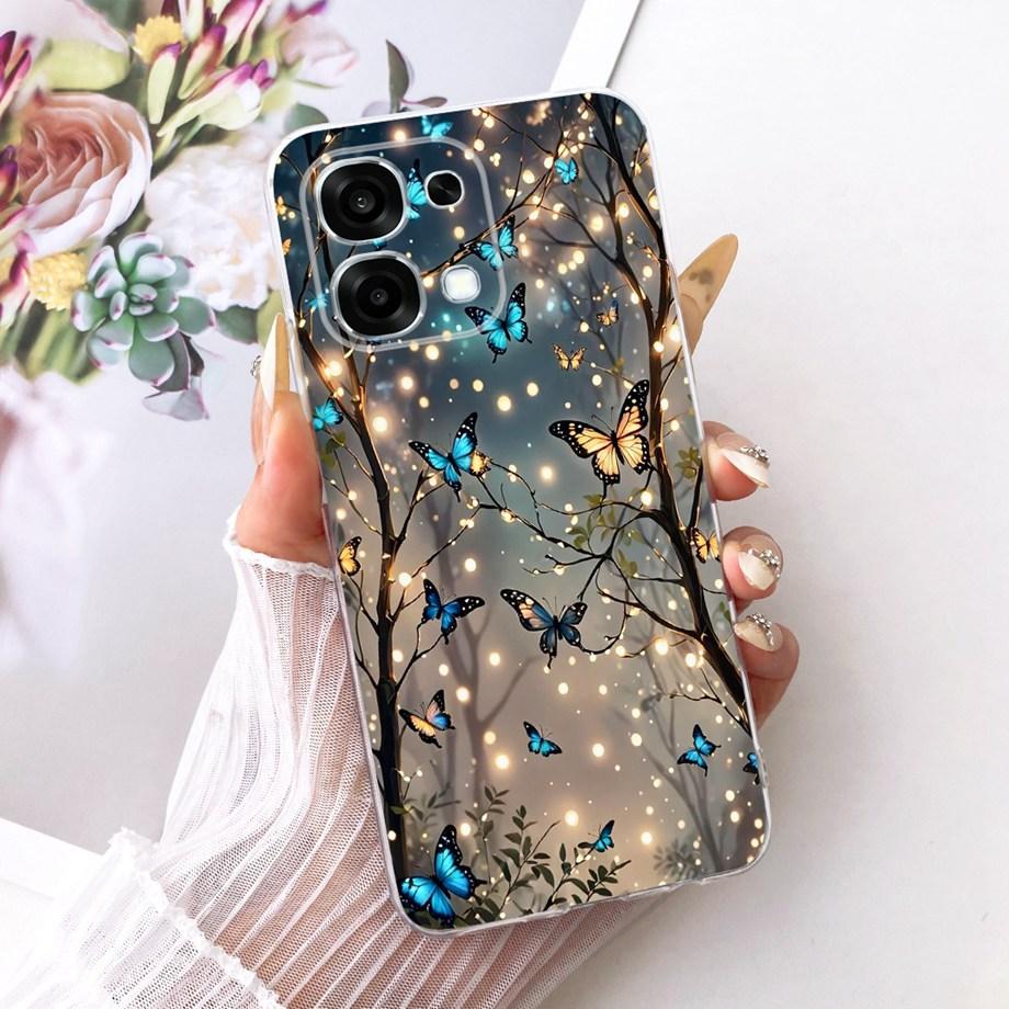 For Oppo A6 Pro 4G 5G OPPOA6 / Oppo F31 Pro Phone Case Soft Clear Silicone Back Cover Butterfly Dragon Fashion Pattern Bumper