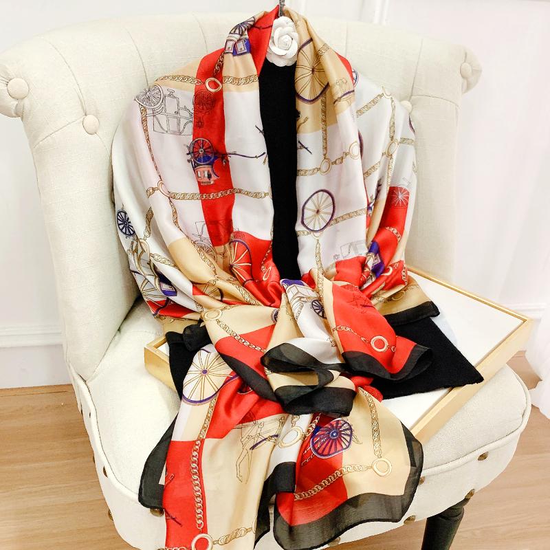 Luxury Brand Women Scarf Fashion Print Silk Scarves Summer Shawls And Wraps Soft Pashmina Lady Bandana Foulard Hijabs